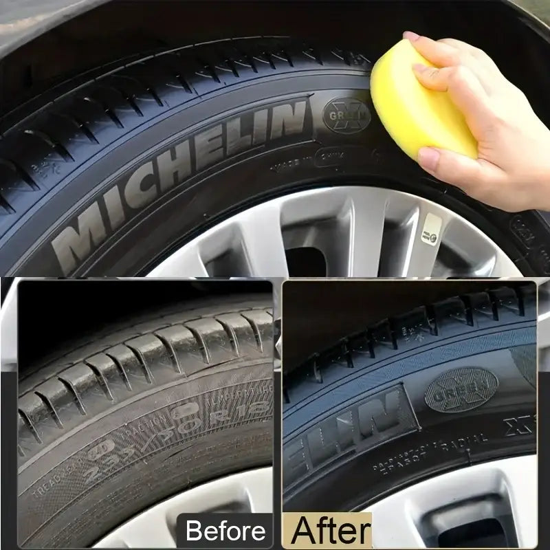 Black Shiny Tire wax - durable long-lasting protection and repair for all kinds of tires - prevents cracks and whitens