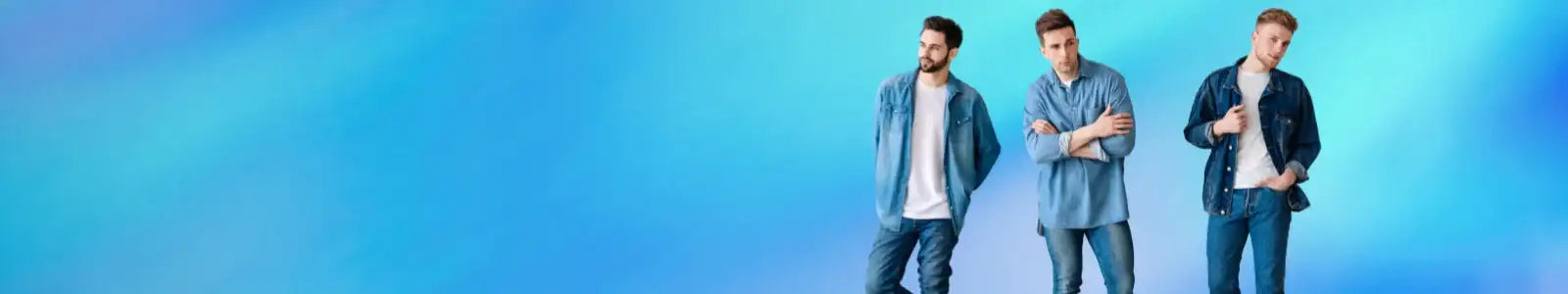 Blue denim jacket with white shirt underneath, casual wear.