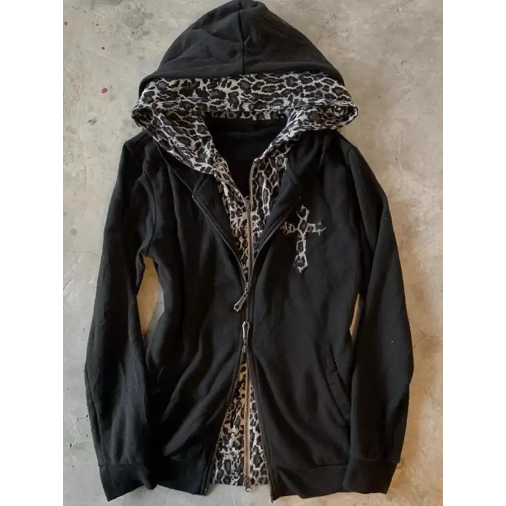 Blue Y2K Design Slim Cardigan Jacket Sweatshirt Women Autumn and Winter Gothic American Retro Casual Top Loose