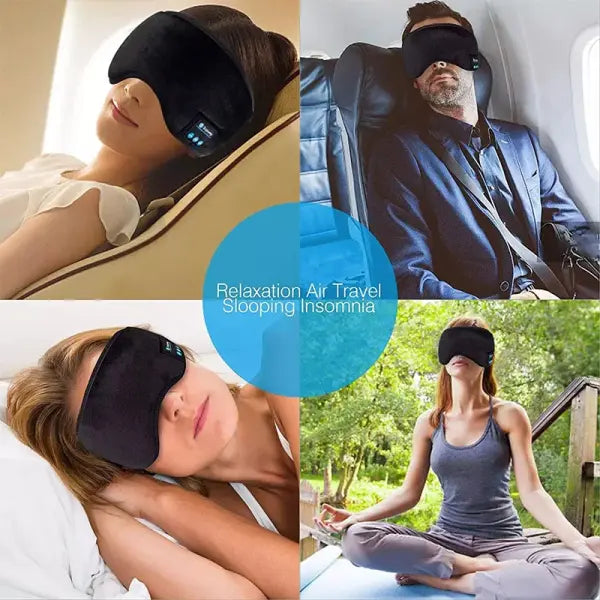 Bluetooth 3D Eye Mask Headphones Music Sleeping Headband Earphones Soft Elastic Comfortable Wireless Headset Sleep Eye