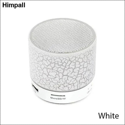 Bluetooth Mini Speaker with LED Subwoofer - Wireless & Portable - White