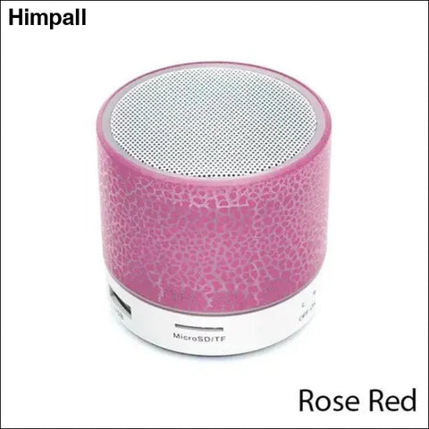 Bluetooth Mini Speaker with LED Subwoofer - Wireless & Portable - Rose Red