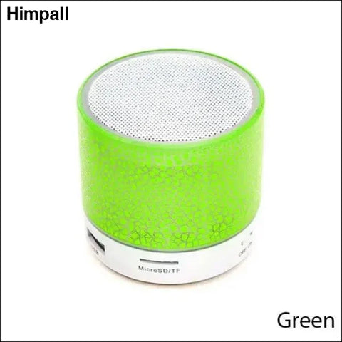 Bluetooth Mini Speaker with LED Subwoofer - Wireless & Portable - Green