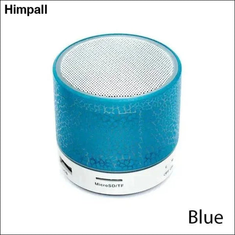 Bluetooth Mini Speaker with LED Subwoofer - Wireless & Portable - Blue