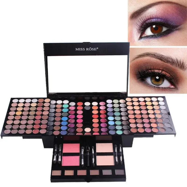 Blush Makeup Box with Multi-Shade Palette in Convenient Travel Case - Himpall