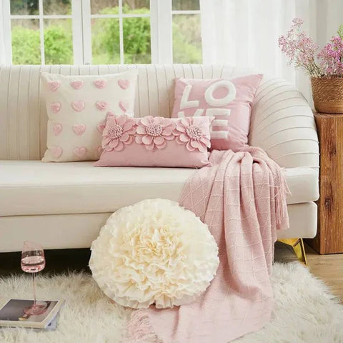 Blush Romance: Wedding Throw Pillow