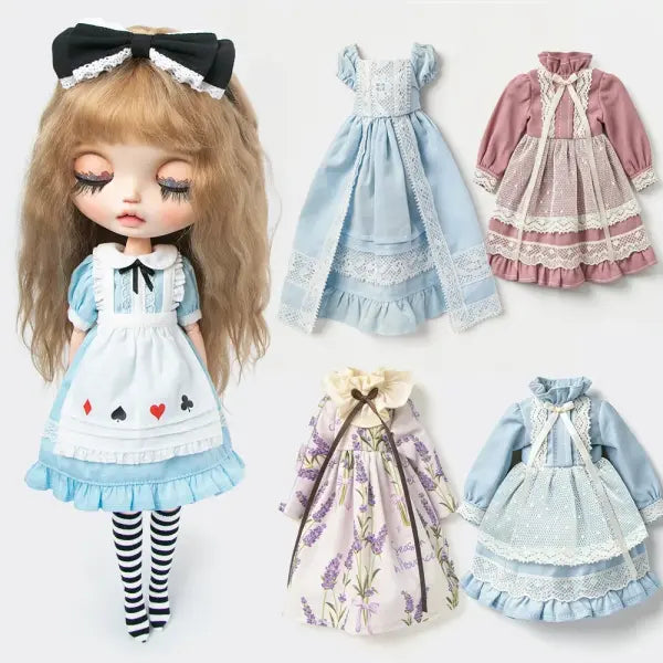 Blythe Clothes Vintage Lace Maid Set for YMY OB22 Doll Accessories