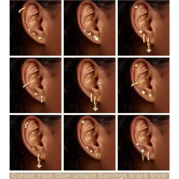 Bobisty Surgical Stainless Steel Earrings – Dainty Flat Back Stud & Hoop for Sensitive Ears Women’s Cartilage Jewelry