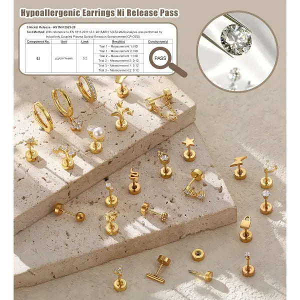 Bobisty Surgical Stainless Steel Earrings – Dainty Flat Back Stud & Hoop for Sensitive Ears Women’s Cartilage Jewelry