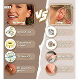 Bobisty Surgical Stainless Steel Earrings – Dainty Flat Back Stud & Hoop for Sensitive Ears Women’s Cartilage Jewelry