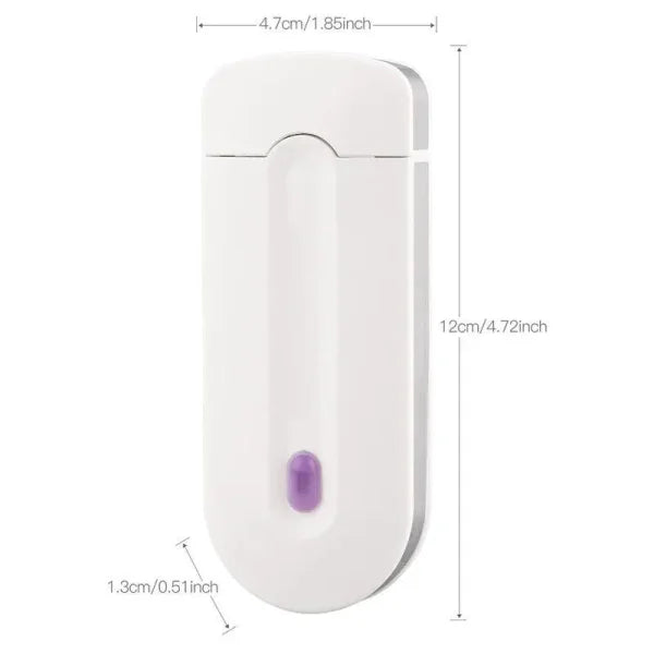 Body Blue-Light Epilator – Electric Rotary Hair Remover for Face Legs Bikini and Lips - White