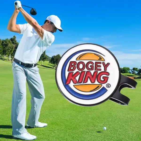 Bogey Ball King Golf Hat Clip: Magnetic Ball Marker & Trendy Jewelry Gift for Golfers - as show