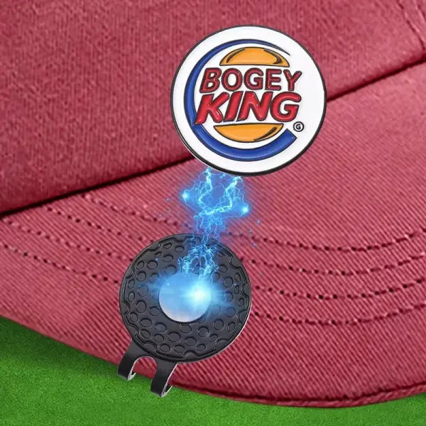 Bogey Ball King Golf Hat Clip: Magnetic Ball Marker & Trendy Jewelry Gift for Golfers - as show
