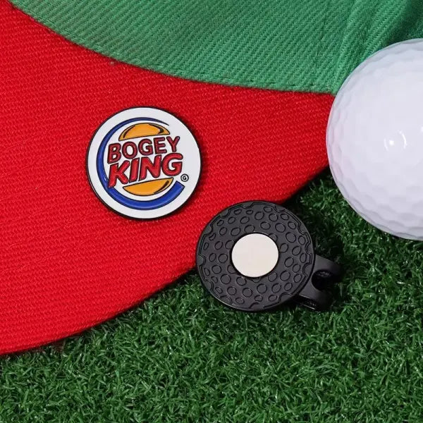 Bogey Ball King Golf Hat Clip: Magnetic Ball Marker & Trendy Jewelry Gift for Golfers - as show
