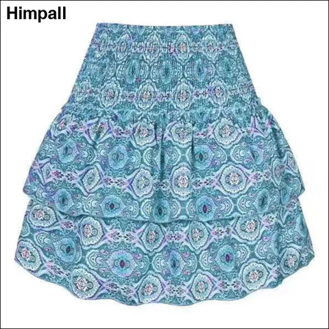 Bohemian Skirt with Vintage Floral Print - Trendy Mini Skirt