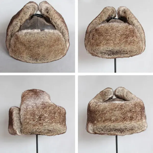 Winter Bomber Hat – Men’s & Women’s Russian Ushanka with PU Leather Fur Ear Flaps Warm Trapper Cap