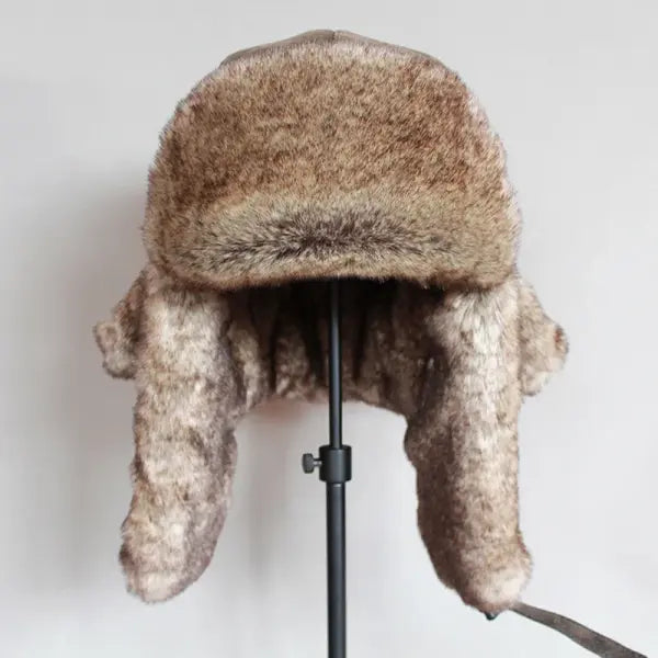 Winter Bomber Hat – Men’s & Women’s Russian Ushanka with PU Leather Fur Ear Flaps Warm Trapper Cap