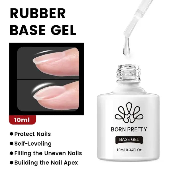 BORN PRETTY 10ml Base Gel Top Coat Rubber Gel Reinforcement Gel for Nails Tools Soak Off UV LED Nail Varnish Function
