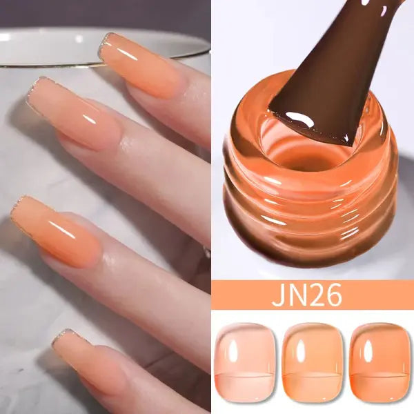 BORN PRETTY 10ml Translucent Jelly Nude Gel Nail Polish Colorful Varnish Semi Permanent UV LED Nail Art Manicure Gel