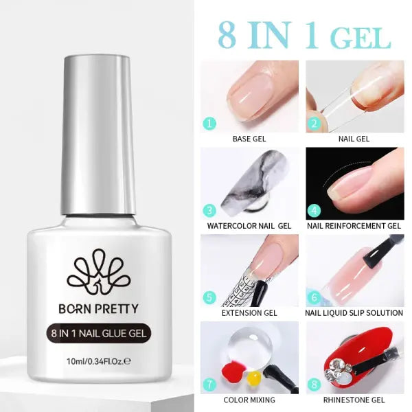 BORN PRETTY 10ml Wine Red Gel Nail Polish Long-Lasting French Style Gel Nail Supplies For Manicure DIY Nail Art Varnish