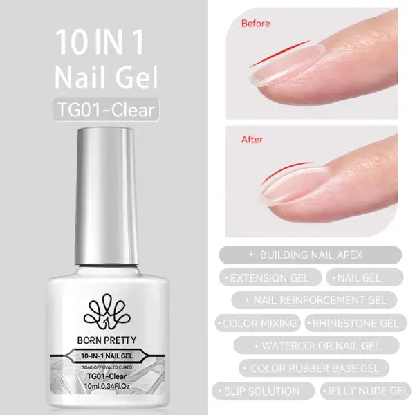BORN PRETTY 10ml Wine Red Gel Nail Polish Long-Lasting French Style Gel Nail Supplies For Manicure DIY Nail Art Varnish