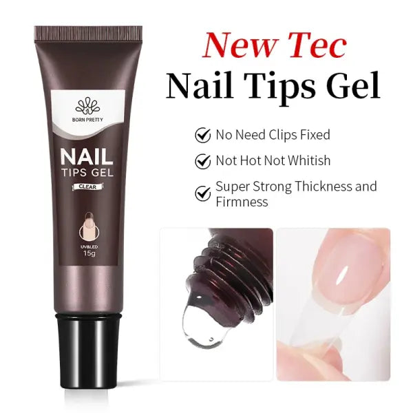 15ml Clear Non-Stick Nail Extension Gel – 3D Sculpting Solid Hard Gel - 15gNailTipsGel