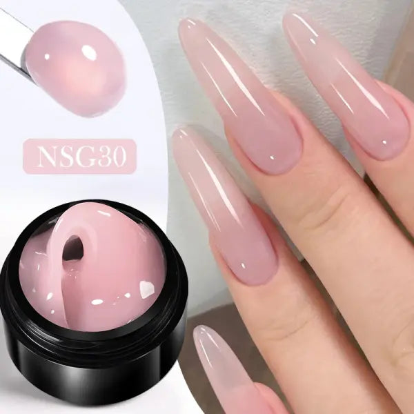 15ml Clear Non-Stick Nail Extension Gel – 3D Sculpting Solid Hard Gel - NSG30-JellyPink2