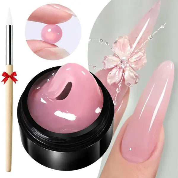 15ml Clear Non-Stick Nail Extension Gel – 3D Sculpting Solid Hard Gel - 2pcs set12