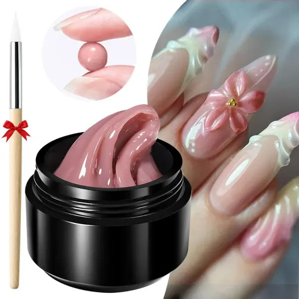 BORN PRETTY 15ml Clear Non Stick Hand Extension Gel 3D Shaping Sculpting Carving Nail Art Solid Hard Gel for Fake Nail