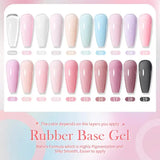 BORN PRETTY Milky Pink Rubber Base Gel Nail Polish Glitter 15ml Semi-Permanent Varnish Soak Off Self Leveling UV LED Gel