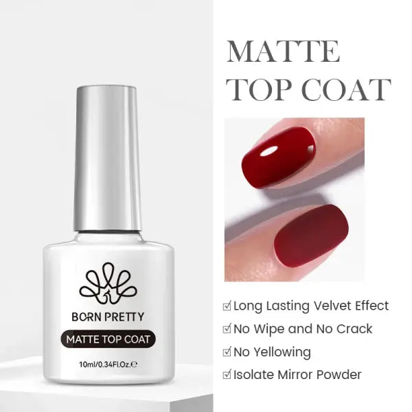 Super Base & Top Coat Gel Nail Polish – Semi-Permanent Rubber 10ml - Matte Top Coat