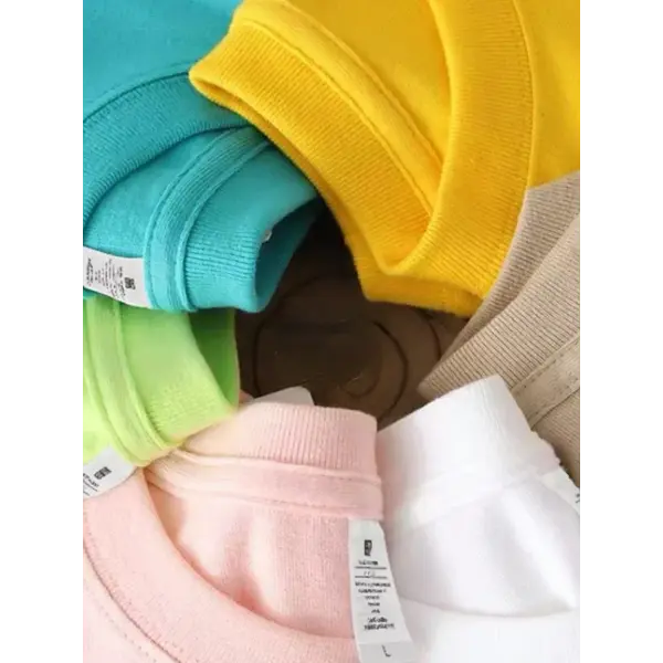 Bornladies Summer 100% Cotton Women’s T-Shirt – Loose Solid Short Sleeve Top