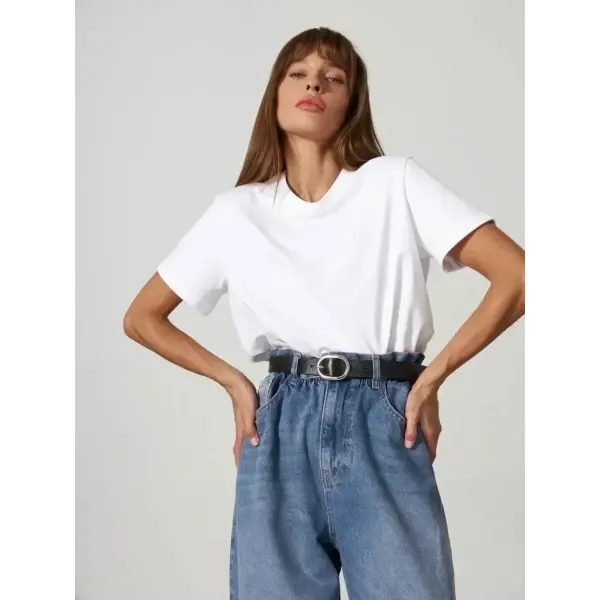 Bornladies Summer 100% Cotton Women’s T-Shirt – Loose Solid Short Sleeve Top