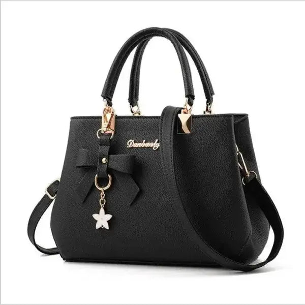 Bowknot Star Pendant Shoulder Bag for Trendy Elegance - Black 1