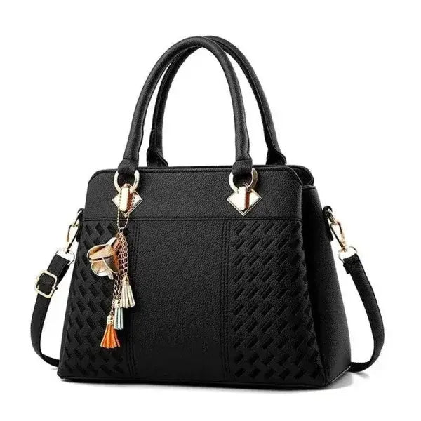 Bowknot Star Pendant Shoulder Bag for Trendy Elegance - black 2