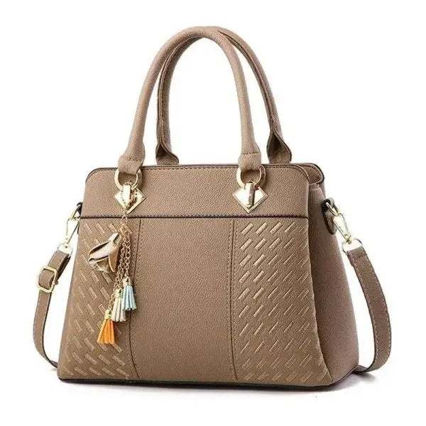 Bowknot Star Pendant Shoulder Bag for Trendy Elegance - khaki 2