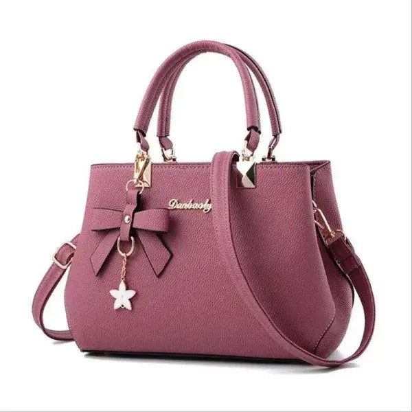 Bowknot Star Pendant Shoulder Bag for Trendy Elegance - Pink 1