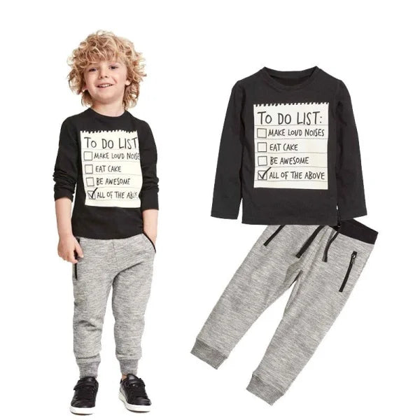 Boys Cotton Clothing Set for Casual Spring and Autumn Outfits - Himpall