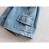Boys Denim Cargo Shorts with Elastic Waist 2-8Y for Casual Summer Wear