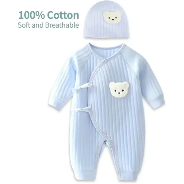 Thick Cotton Baby Bodysuit – Warm Winter One-Piece for Newborn Boys & Girls (0–6M) - 2Pcs B / newborn