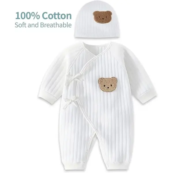 Thick Cotton Baby Bodysuit – Warm Winter One-Piece for Newborn Boys & Girls (0–6M) - 2Pcs A / newborn