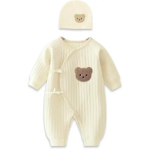 Thick Cotton Baby Bodysuit – Warm Winter One-Piece for Newborn Boys & Girls (0–6M) - 2Pcs C / newborn