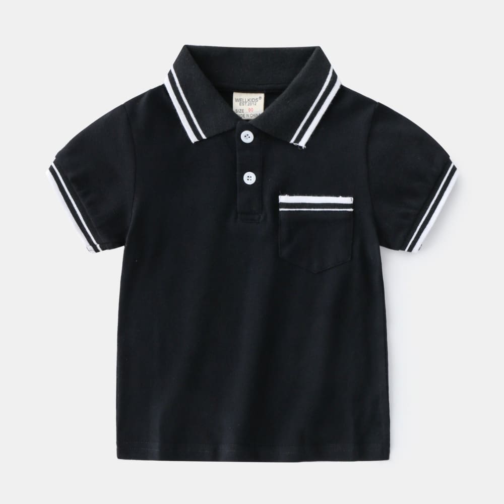 Boys’ T-Shirt Summer Polo Shirt - Cool & Comfortable - 100cm / Black