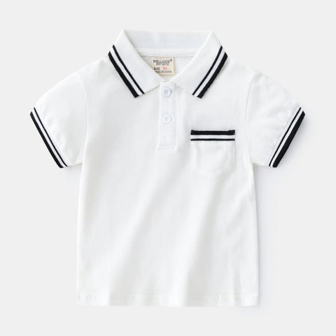 Boys’ T-Shirt Summer Polo Shirt - Cool & Comfortable - 100cm / White