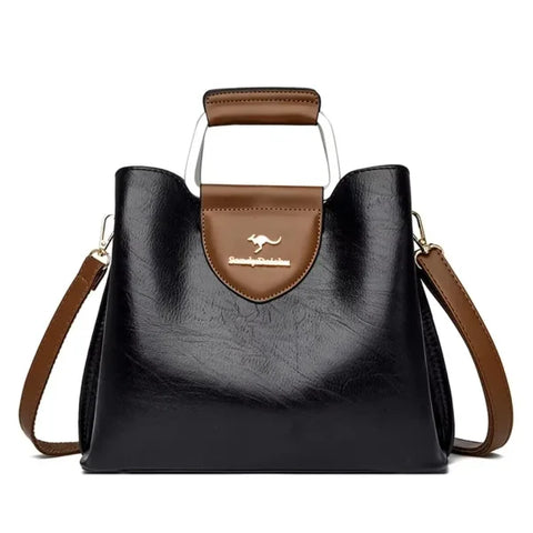 Brand Leather 3-Layer Alligator Crossbody Bag for Women - Luxury Designer Shoulder Messenger Handbag - Himpall