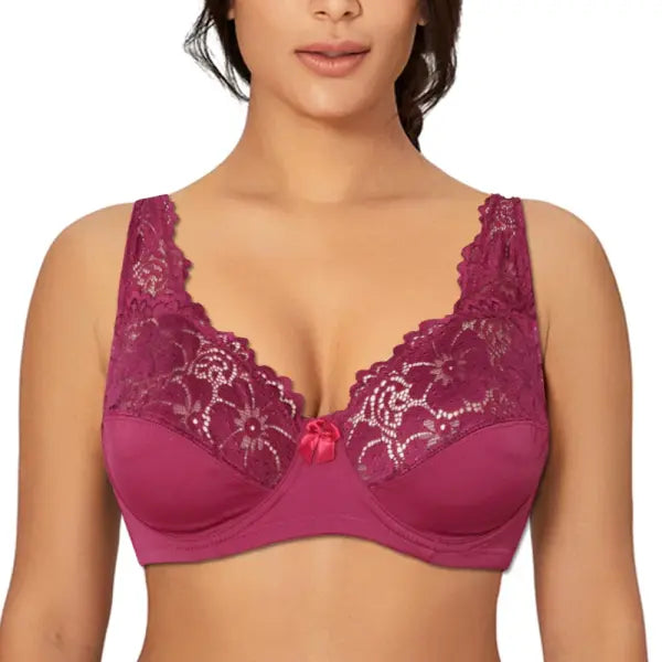 Bras For Womens Lingerie Top Female Lace Bra Underwire Plus Size Brassiere Perspective Sexy Underwear B C D DD E F Cup