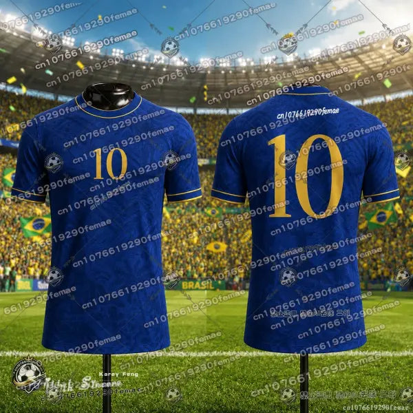 Brazil Soccer Jersey Size Options Cotton Blend Breathable Fan Top - 08J0527-094-ZKB-B / XL