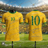 Brazil Soccer Jersey Size Options Cotton Blend Breathable Fan Top - 07J0527-094-ZKB-W / 120