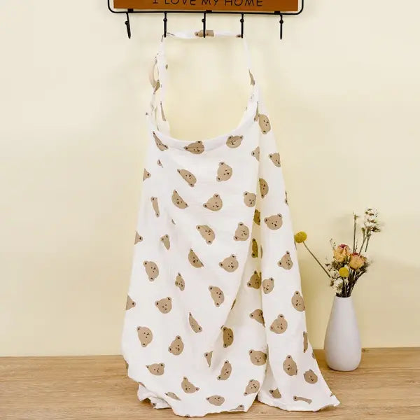 Breathable Baby Nursing Cover – Cotton Muslin Breastfeeding Privacy Apron & Feeding Blanket