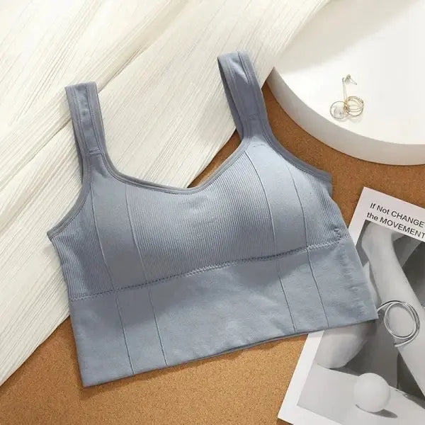 Seamless Breathable Sports Bra for Yoga and Gym Workout - Blue / One size for 40-70kg
